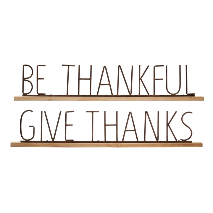 Metal Mantel Fall Phrase Signs