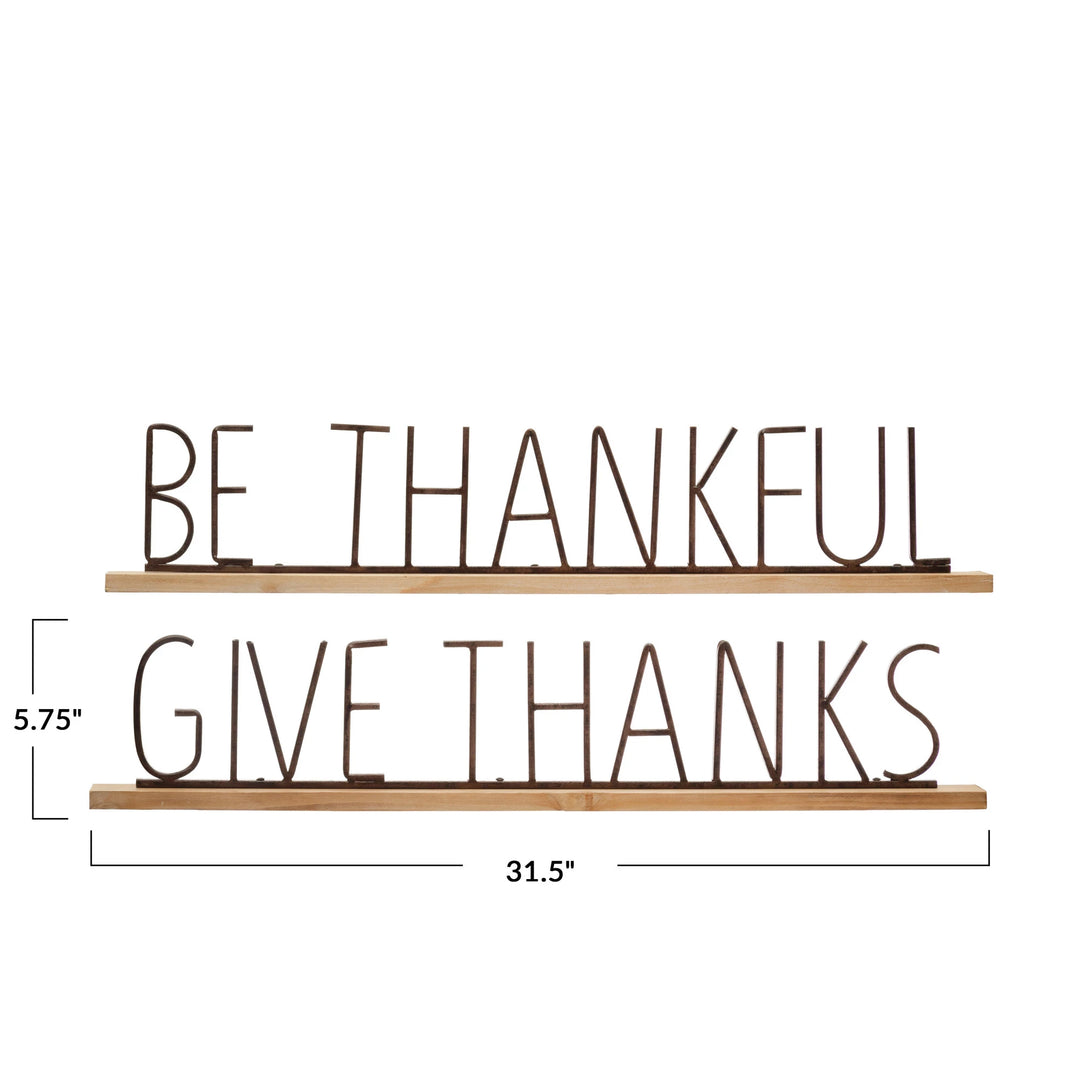 Metal Mantel Fall Phrase Signs