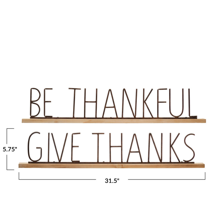 Metal Mantel Fall Phrase Signs