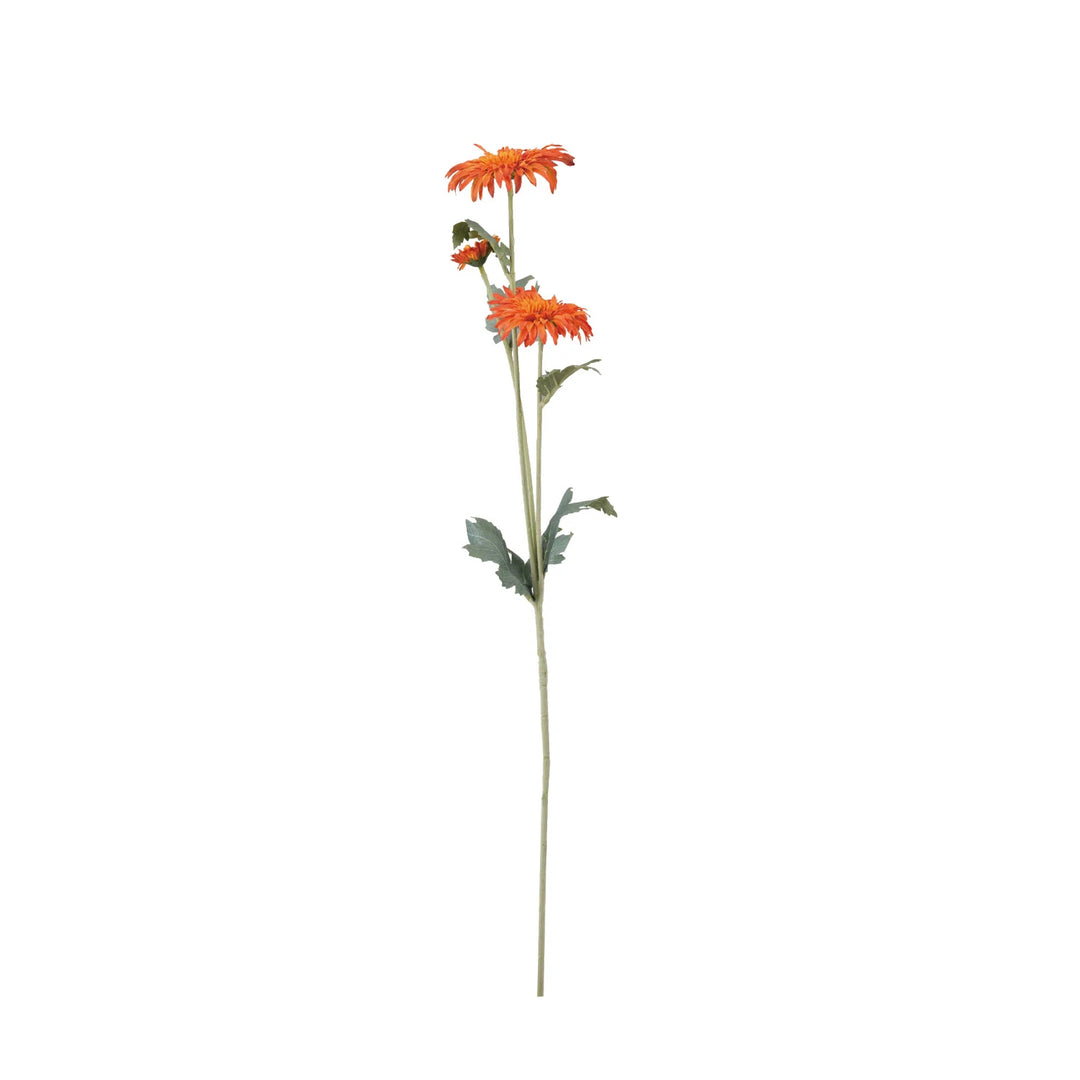 Orange Faux Gerbera Daisy Stem