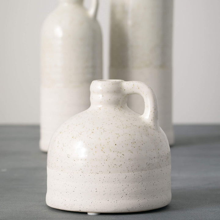 Ceramic Jug Vase, Speckled White