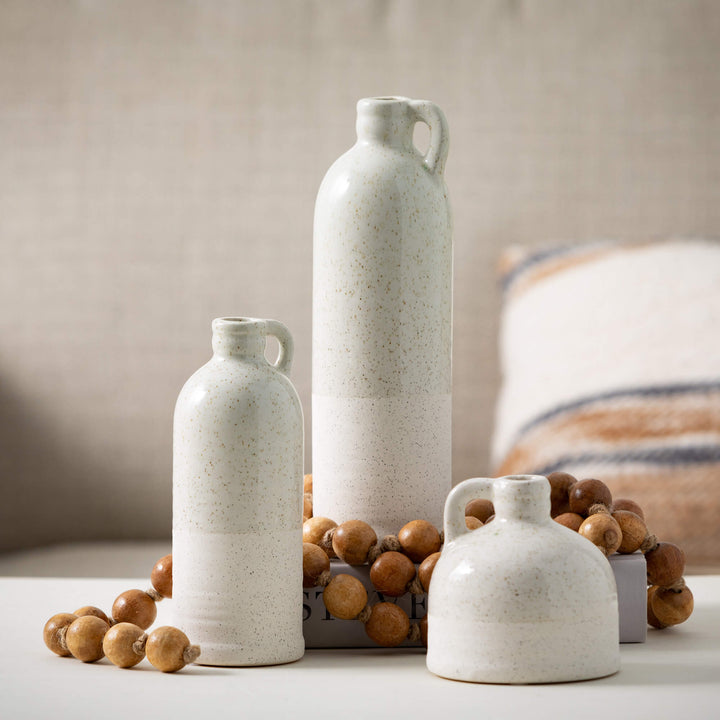 Ceramic Jug Vase, Speckled White