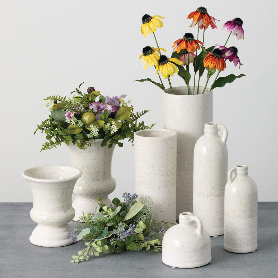 Ceramic Jug Vase, Speckled White