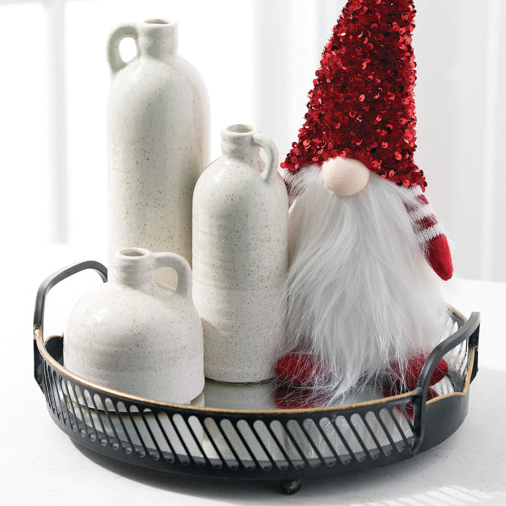 Ceramic Jug Vase, Speckled White
