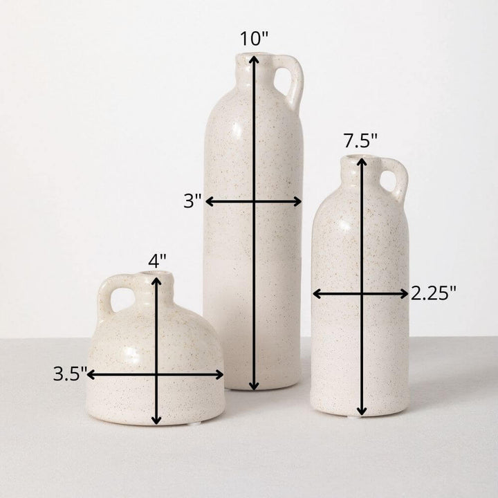 Ceramic Jug Vase, Speckled White