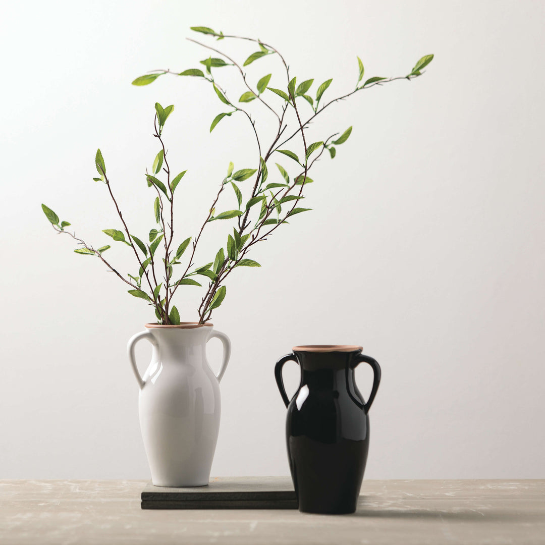 Ceramic Double Handled Vase, Ivory