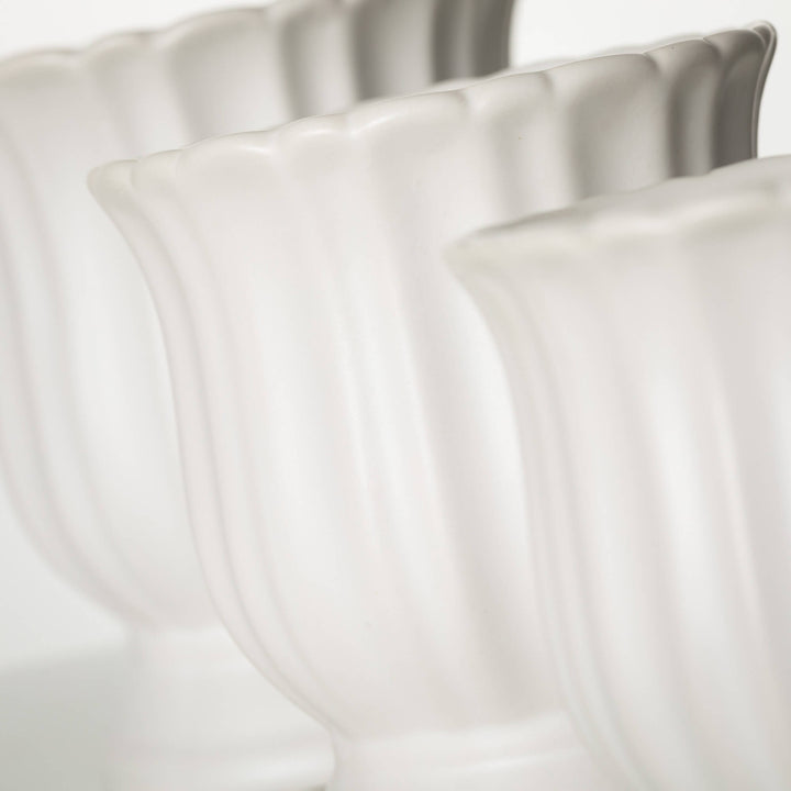 Scalloped Urn Planter, Matte White