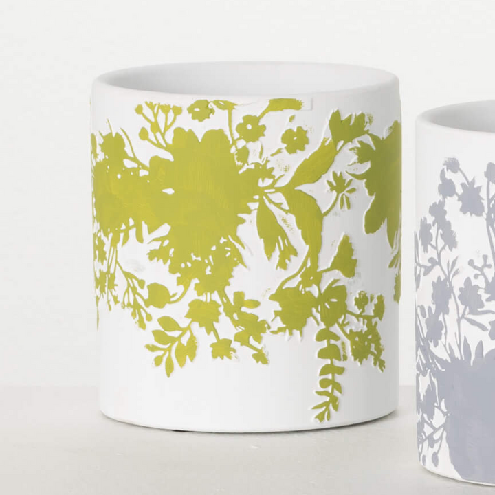 Textured Flower Print Planters