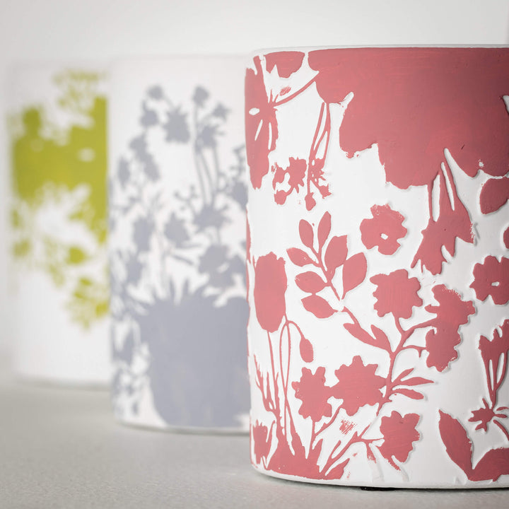 Textured Flower Print Planters
