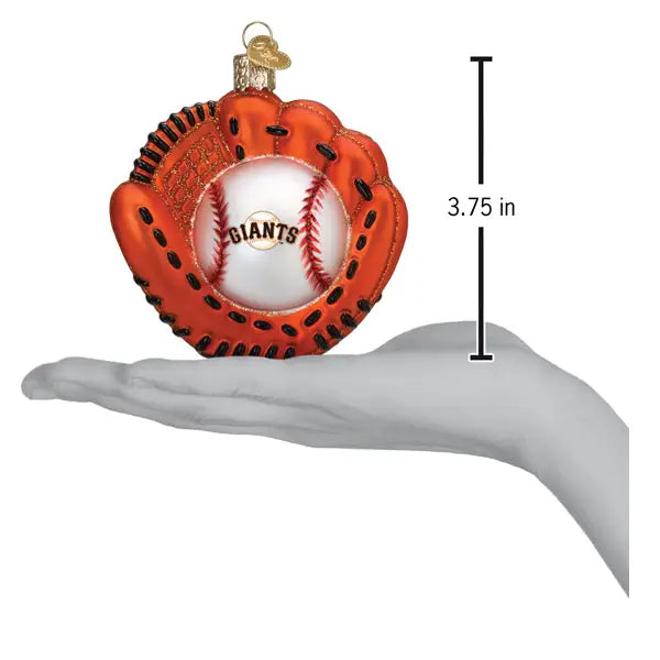 San Francisco Giants Baseball Mitt Glass Ornament
