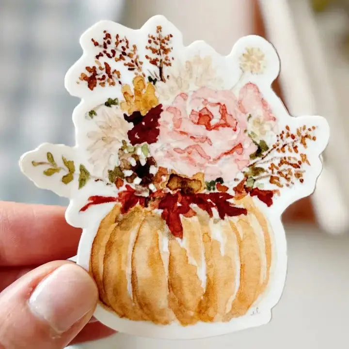 Pumpkin Bouquet Watercolor Vinyl Sticker