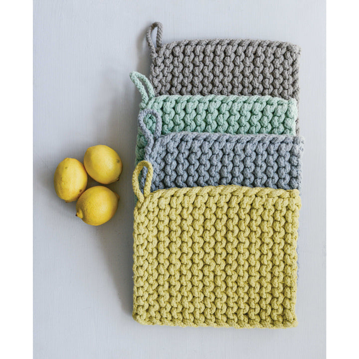 Cotton Crocheted Pot Holder, 8"