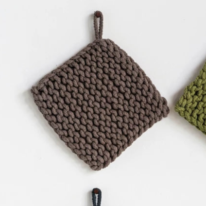 Cotton Crocheted Pot Holder, 8"