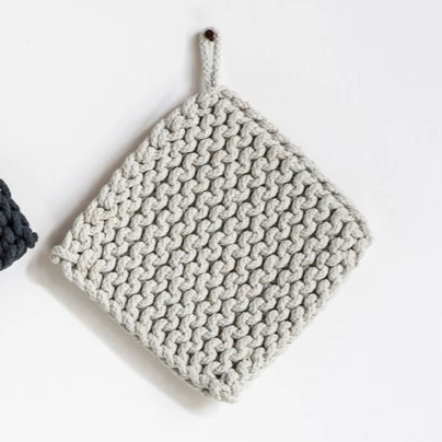 Cotton Crocheted Pot Holder, 8"