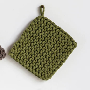 Cotton Crocheted Pot Holder, 8"