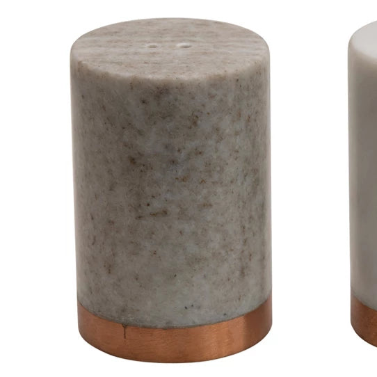 Marble + Copper Salt + Pepper Shakers