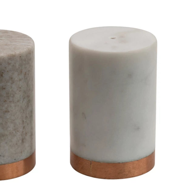Marble + Copper Salt + Pepper Shakers