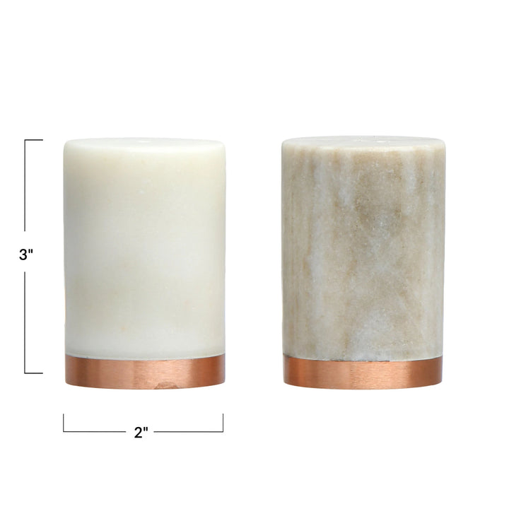 Marble + Copper Salt + Pepper Shakers