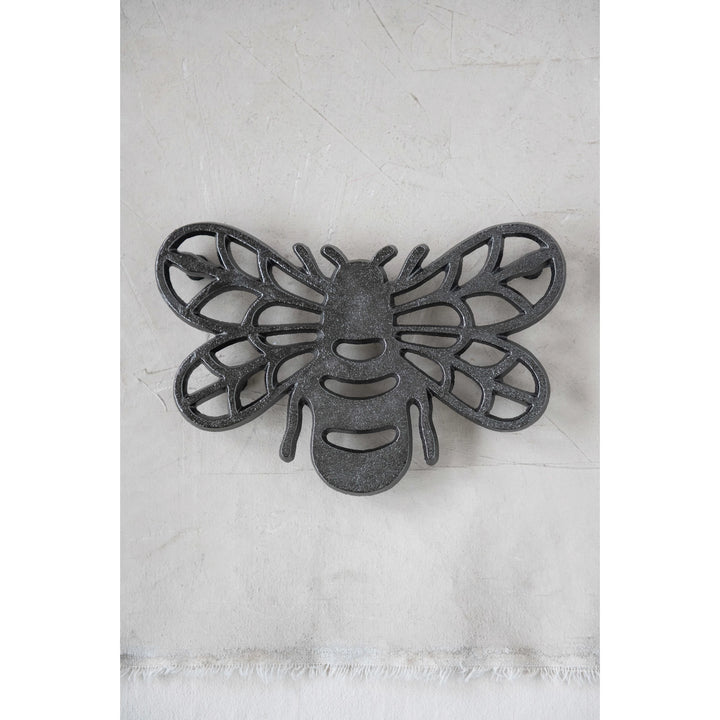 Bee Shape Cast Aluminum Trivet, 8" x 5.25"