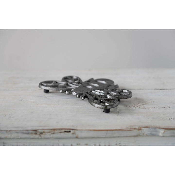 Bee Shape Cast Aluminum Trivet, 8" x 5.25"