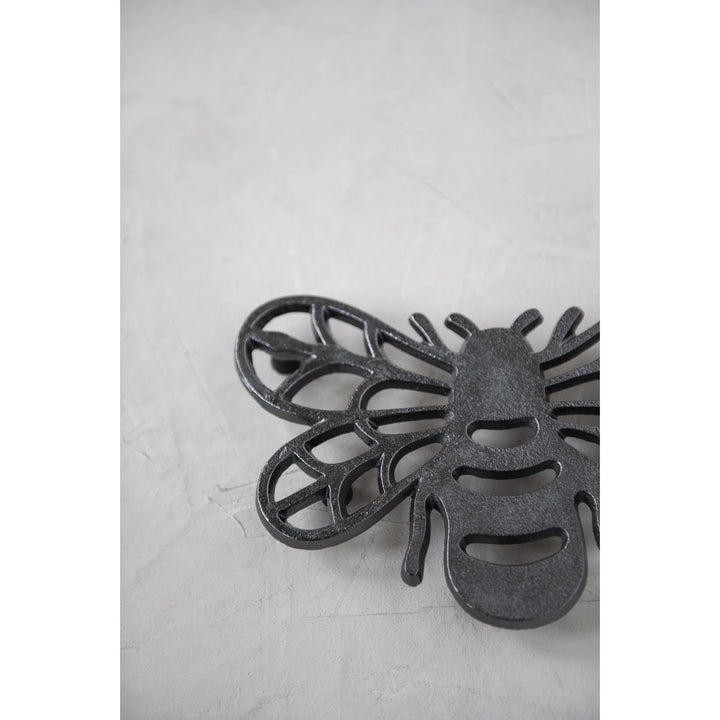 Bee Shape Cast Aluminum Trivet, 8" x 5.25"