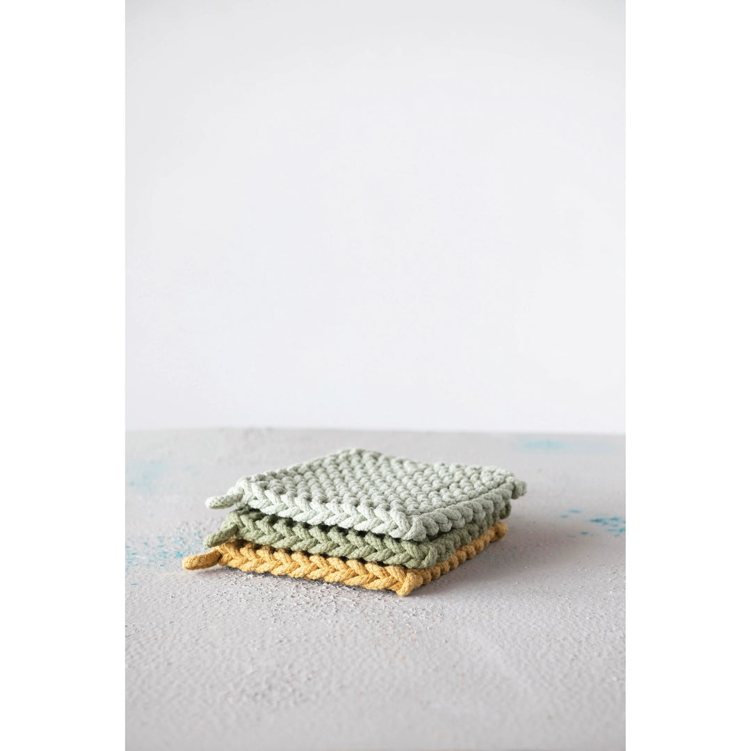 Cotton Crocheted Pot Holder, 8"