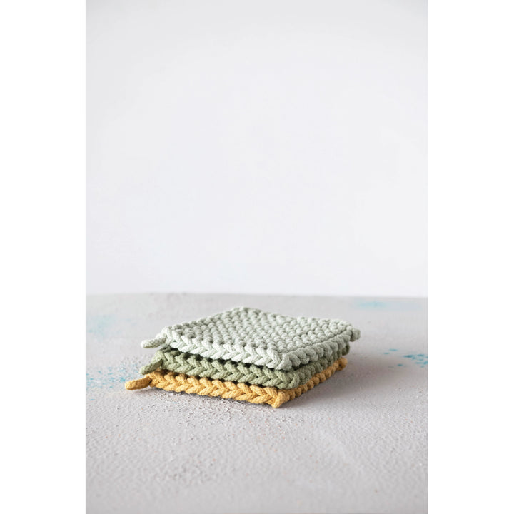 Cotton Crocheted Pot Holder, 8"