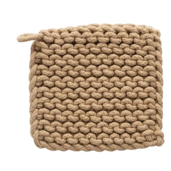 Cotton Crocheted Pot Holder, 8"
