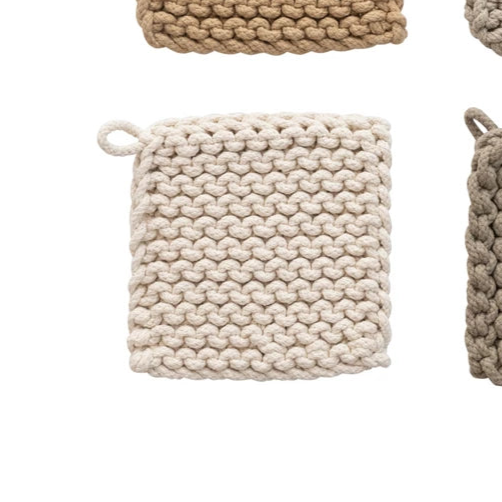 Cotton Crocheted Pot Holder, 8"