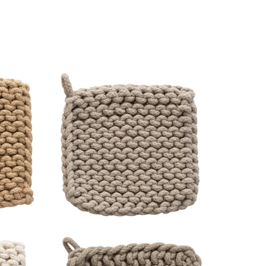 Cotton Crocheted Pot Holder, 8"