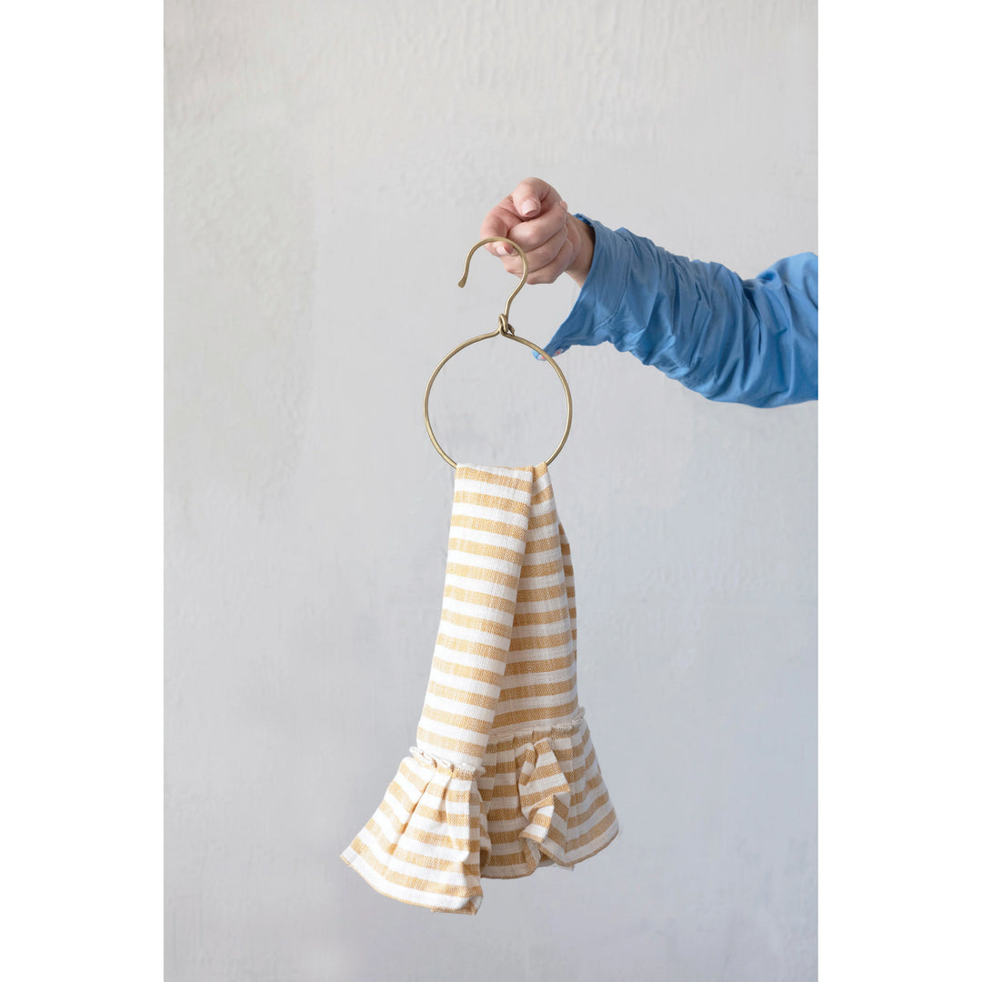 Brass Ring Towel Holder with Hook