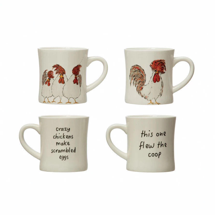 8 oz Mug with Chicken Saying