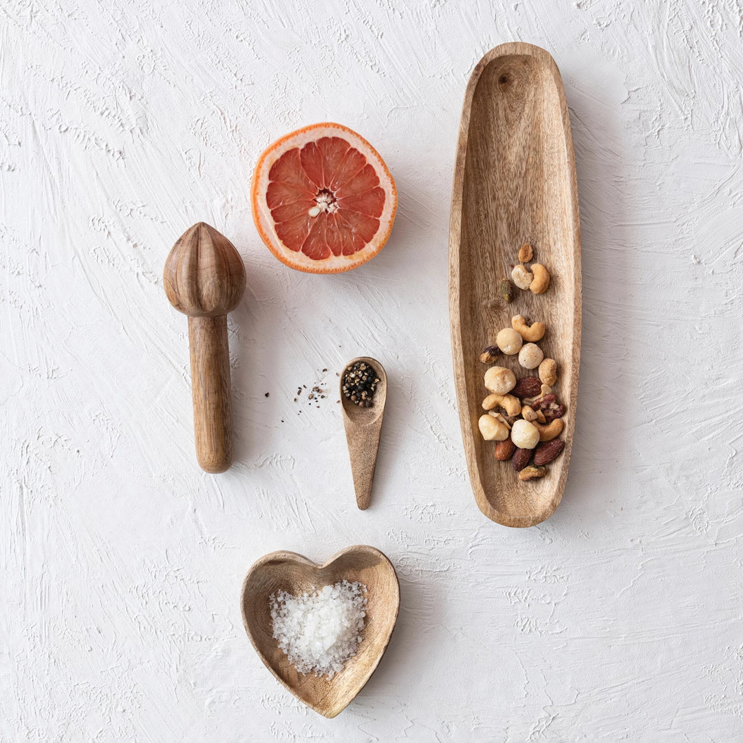 Heart Dish Mango Wood, Natural