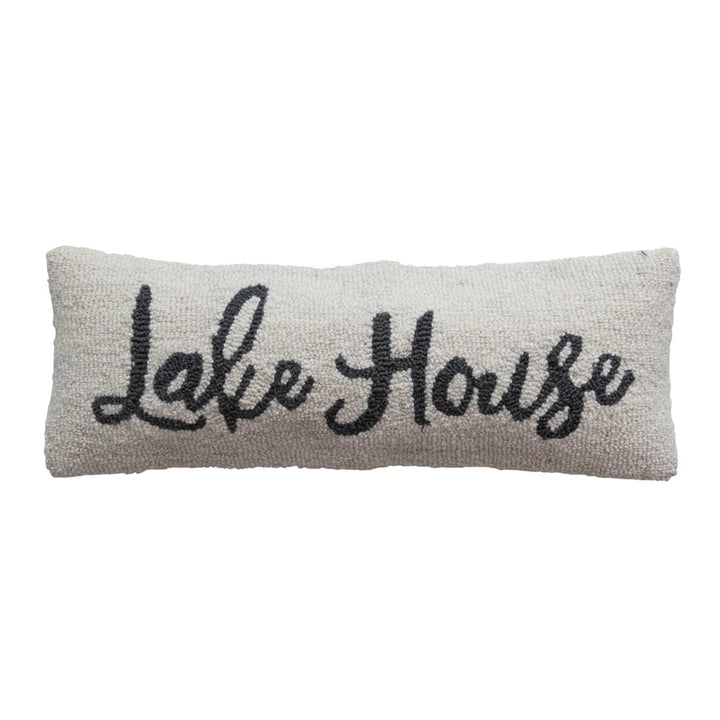 "Lake House" Wool + Cotton Lumbar Pillow 24" x 18"