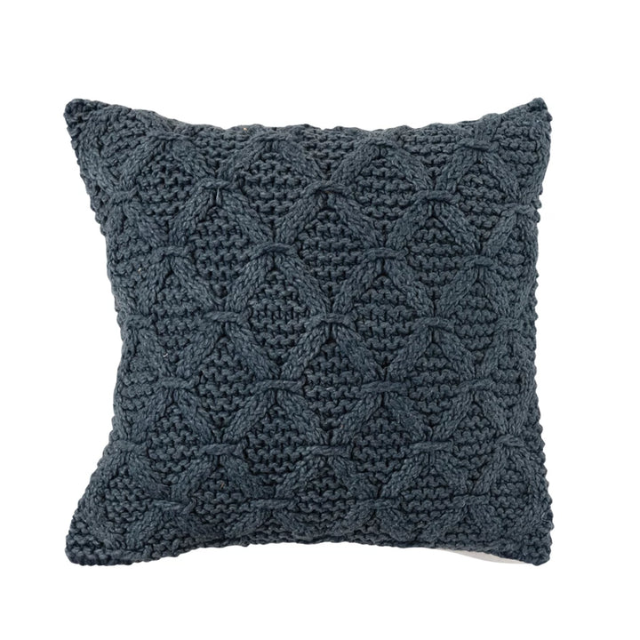 18" Cable Knit Cotton Throw Pillow