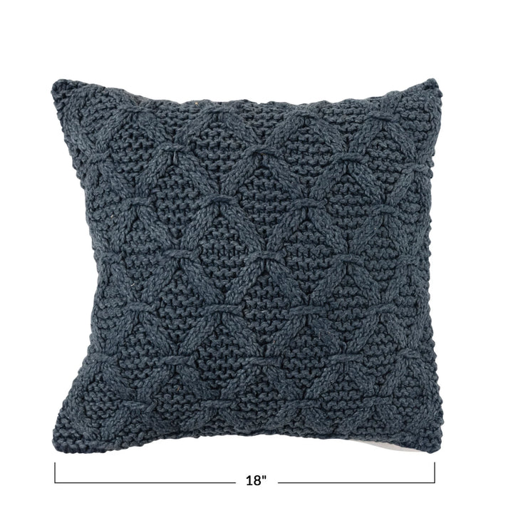 18" Cable Knit Cotton Throw Pillow