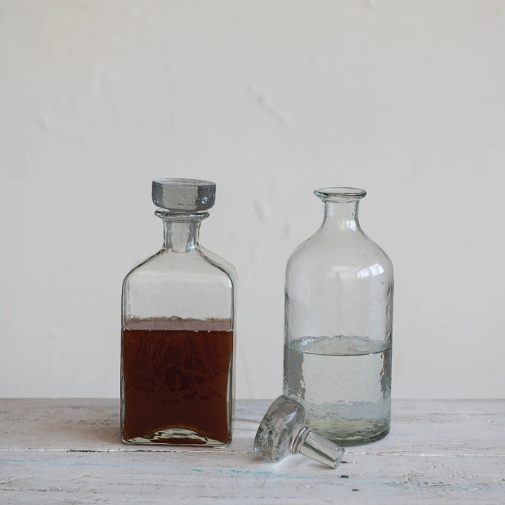 Hammered Glass Decanter, 16oz