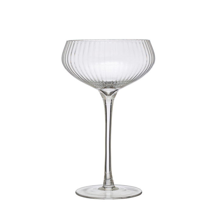 Fluted Champagne Coupe Glass, 8 oz Stemmed Glass