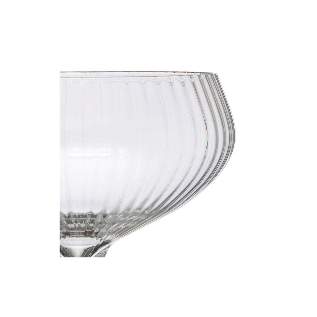 Fluted Champagne Coupe Glass, 8 oz Stemmed Glass