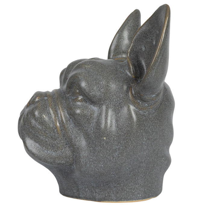 French Bulldog Stoneware Vase