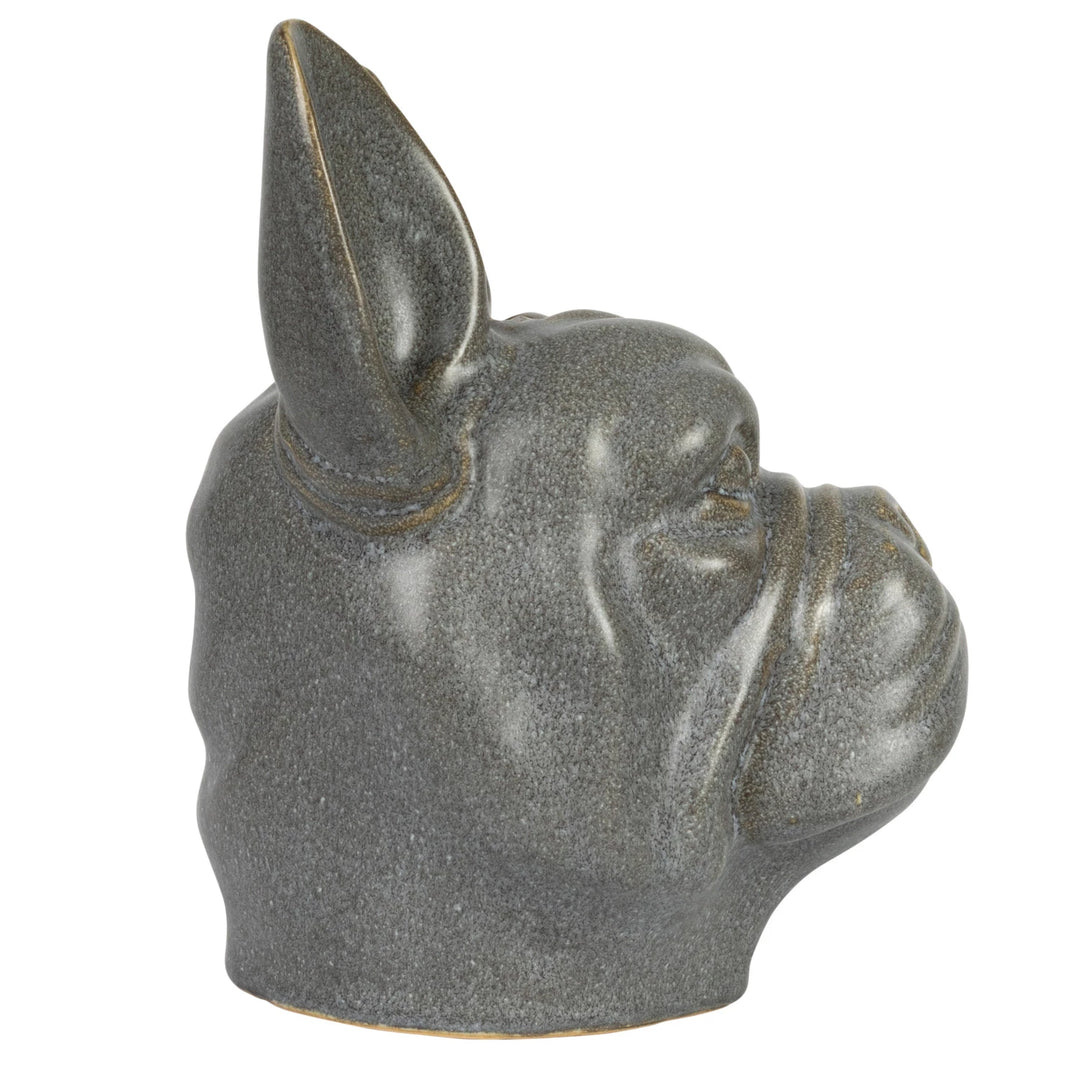 French Bulldog Stoneware Vase