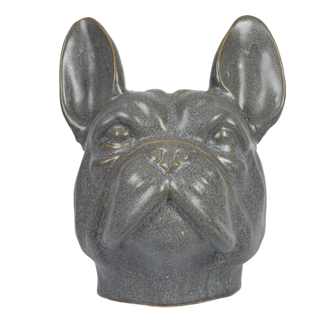 French Bulldog Stoneware Vase