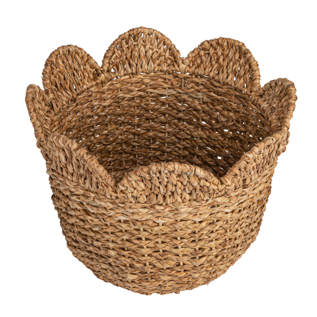 Braided Bankuan &amp; Rattan Scalloped Baskets