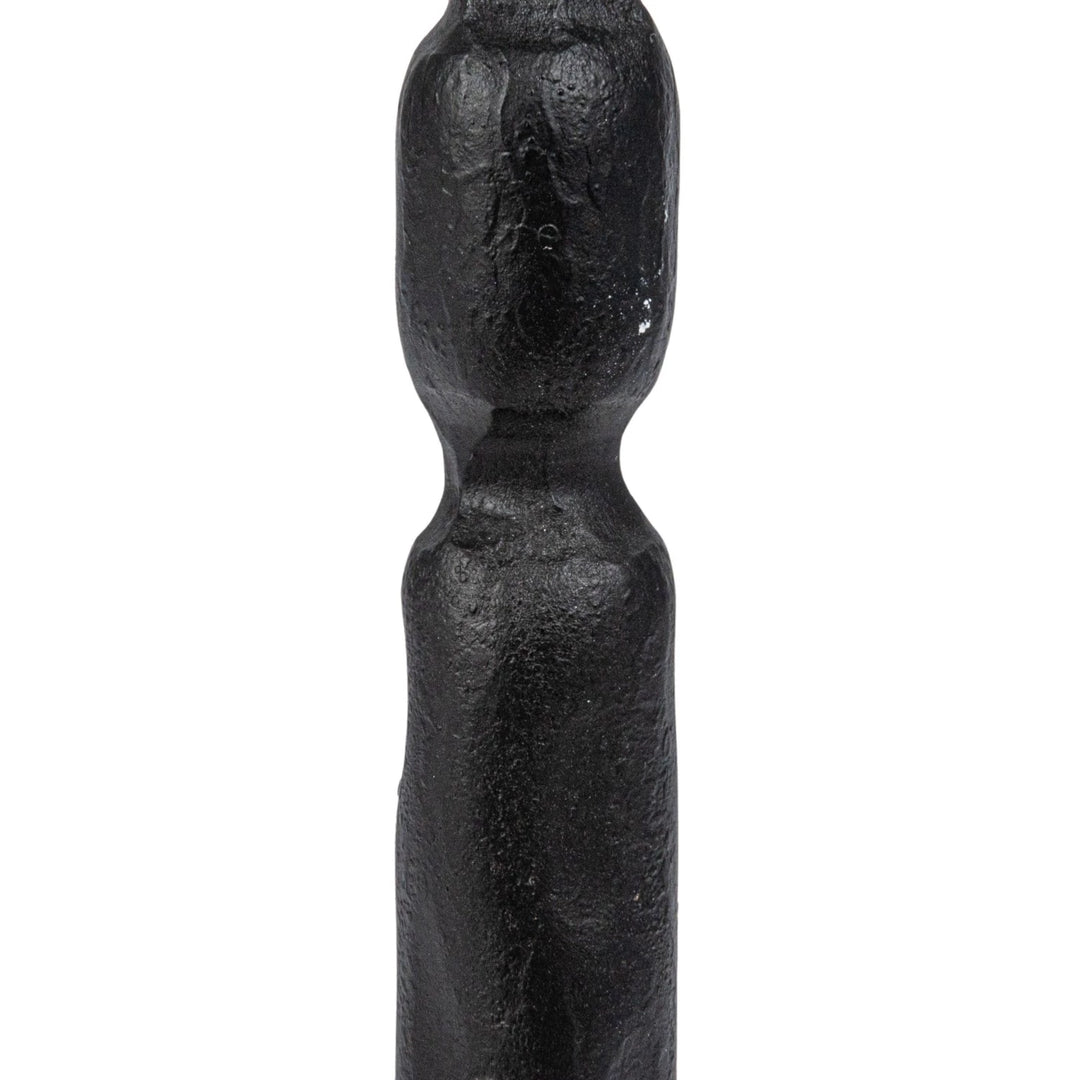 Hand-Forged Cast Iron Taper Candle Holders, Rustic Black Iron