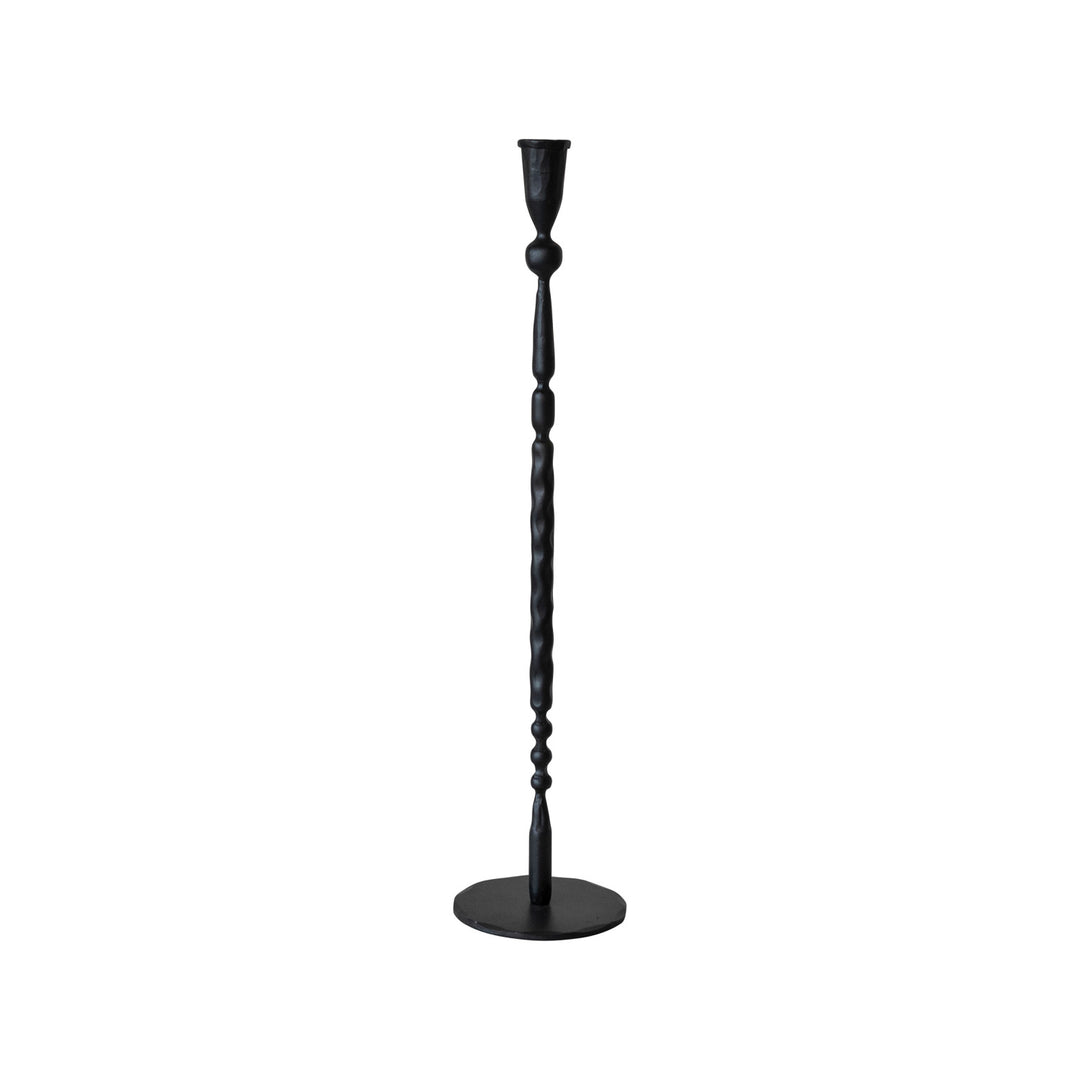 Hand-Forged Cast Iron Taper Candle Holders, Rustic Black Iron