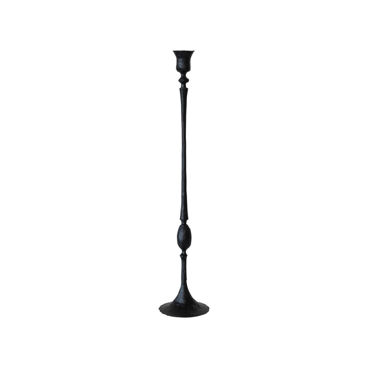 Hand-Forged Cast Iron Taper Candle Holders, Rustic Black Iron