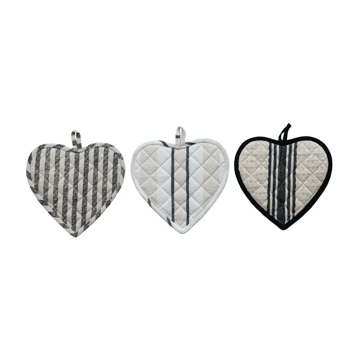 Pot Holder Heart Shaped Quilted Cotton