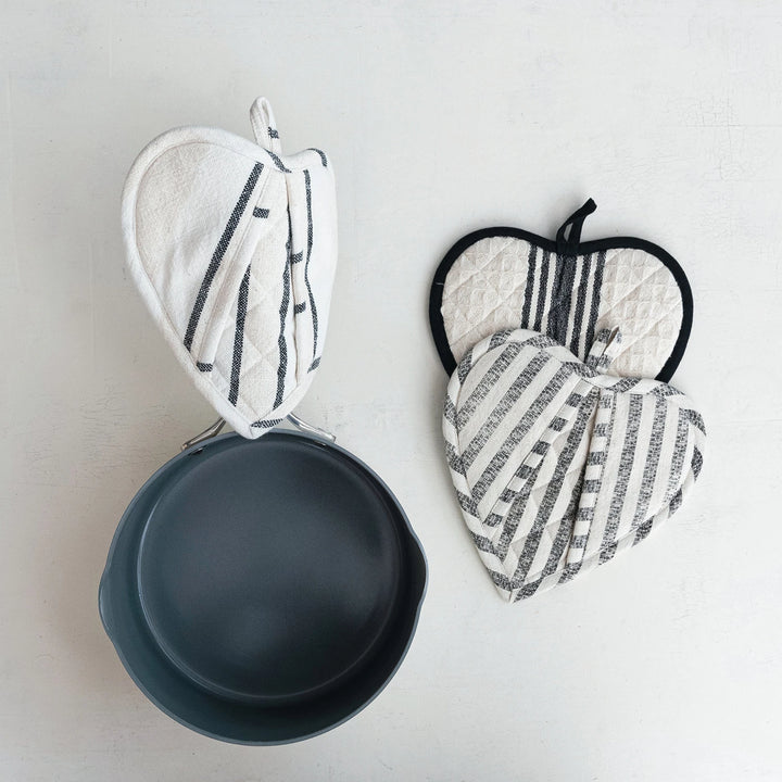 Pot Holder Heart Shaped Quilted Cotton