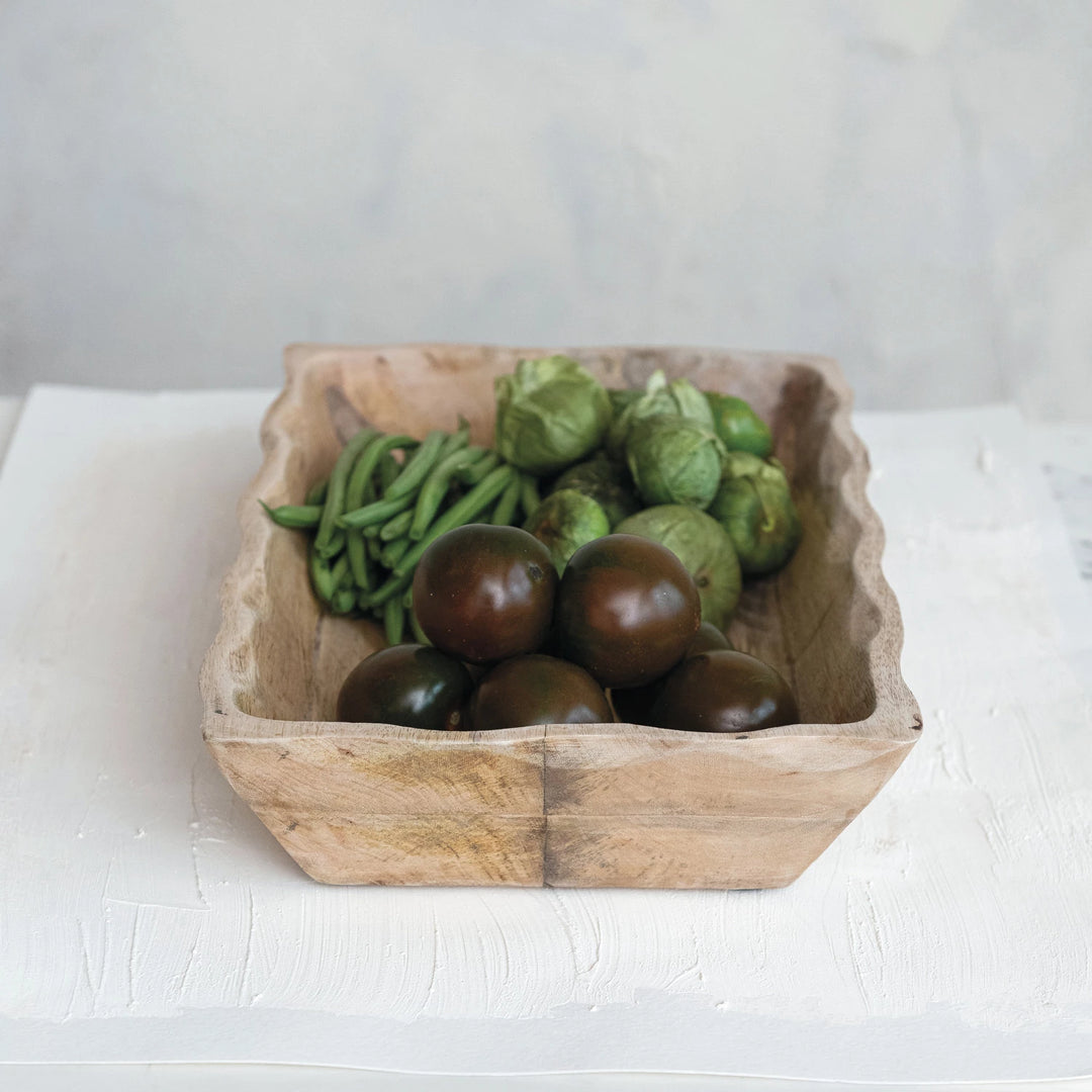 Mango Wood Tray + Scalloped Edge