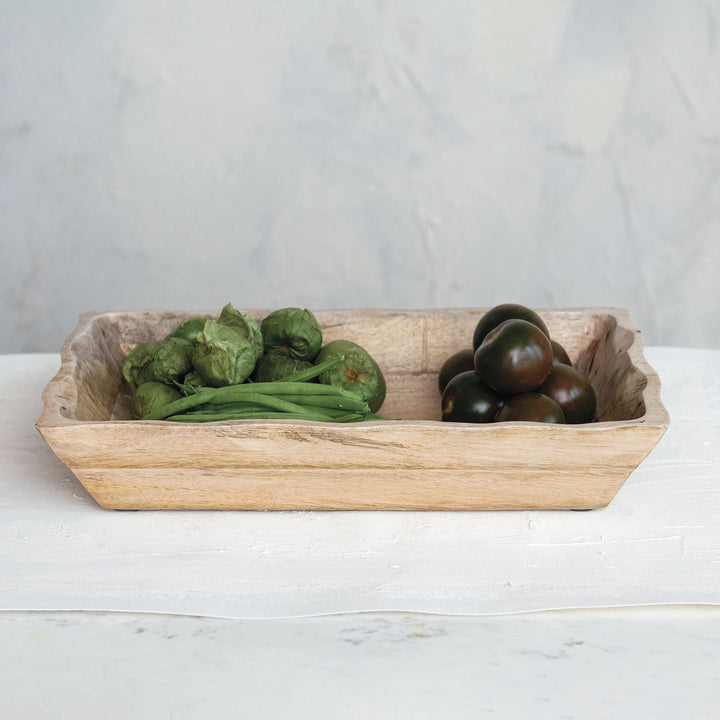 Mango Wood Tray + Scalloped Edge